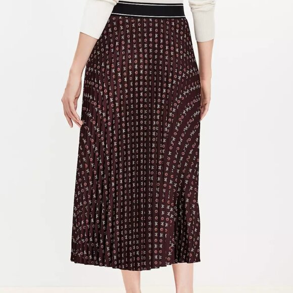 Loft Bow Pleated Midi Skirt NWT Size LT - Picture 2 of 8